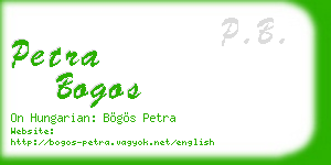 petra bogos business card